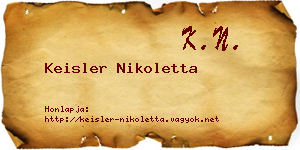 Keisler Nikoletta névjegykártya
